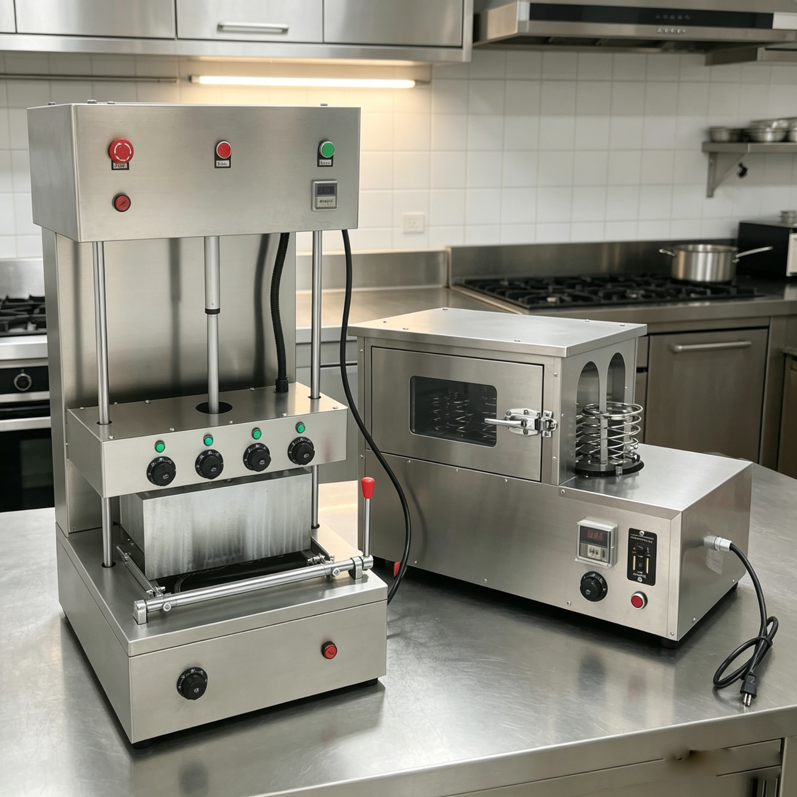 Commercial Pizza Cone Machine 4 Heads 110V 2800W Automatic Rotating Pizza Oven