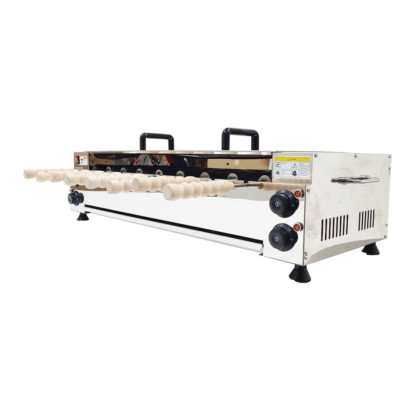 220V Commercial Chimney Cake Bread Maker Baking Machine 8 Molds Rolling Bread