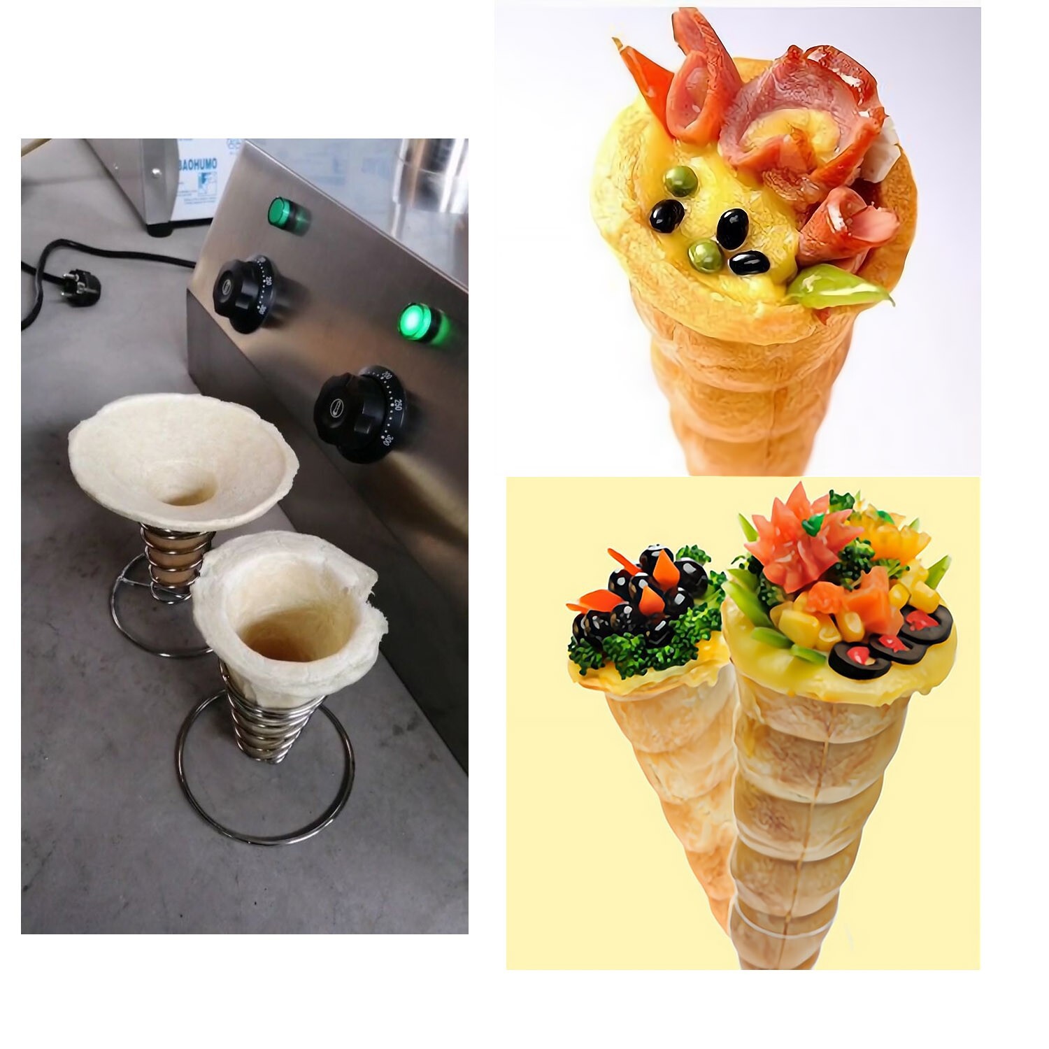 Pizza Cone Forming Machine Pizza Base Press Forming Machine Conical Pizza 4 Head