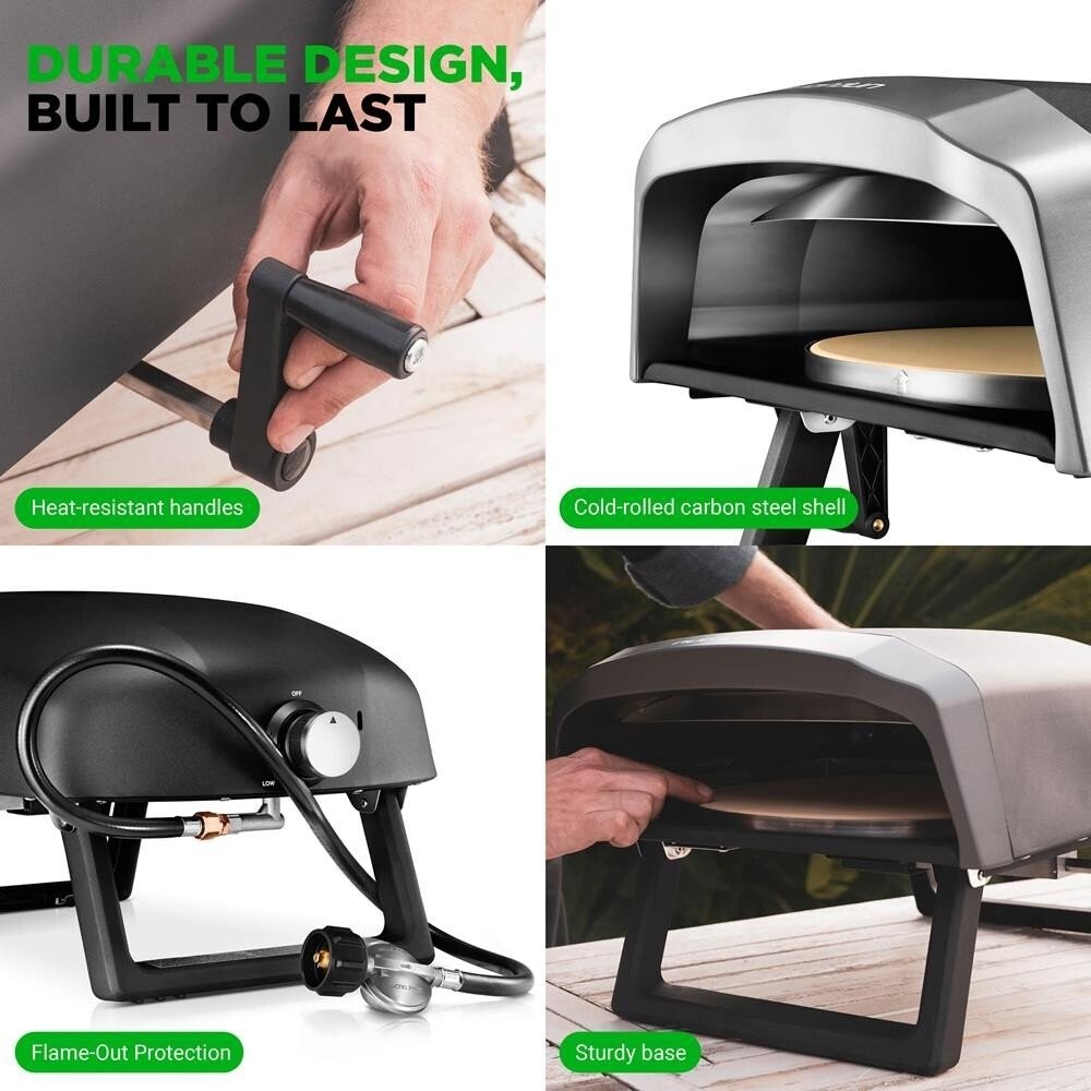 NutriChef 360° Portable Pizza Oven-Suitable for Outdoor & Indoor Use (Black)
