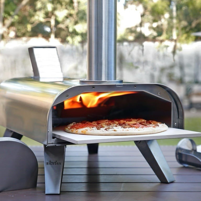 BIG HORN OUTDOORS 12″ Stainless Steel Pizza Ovens Wood Pellet Pizza Maker