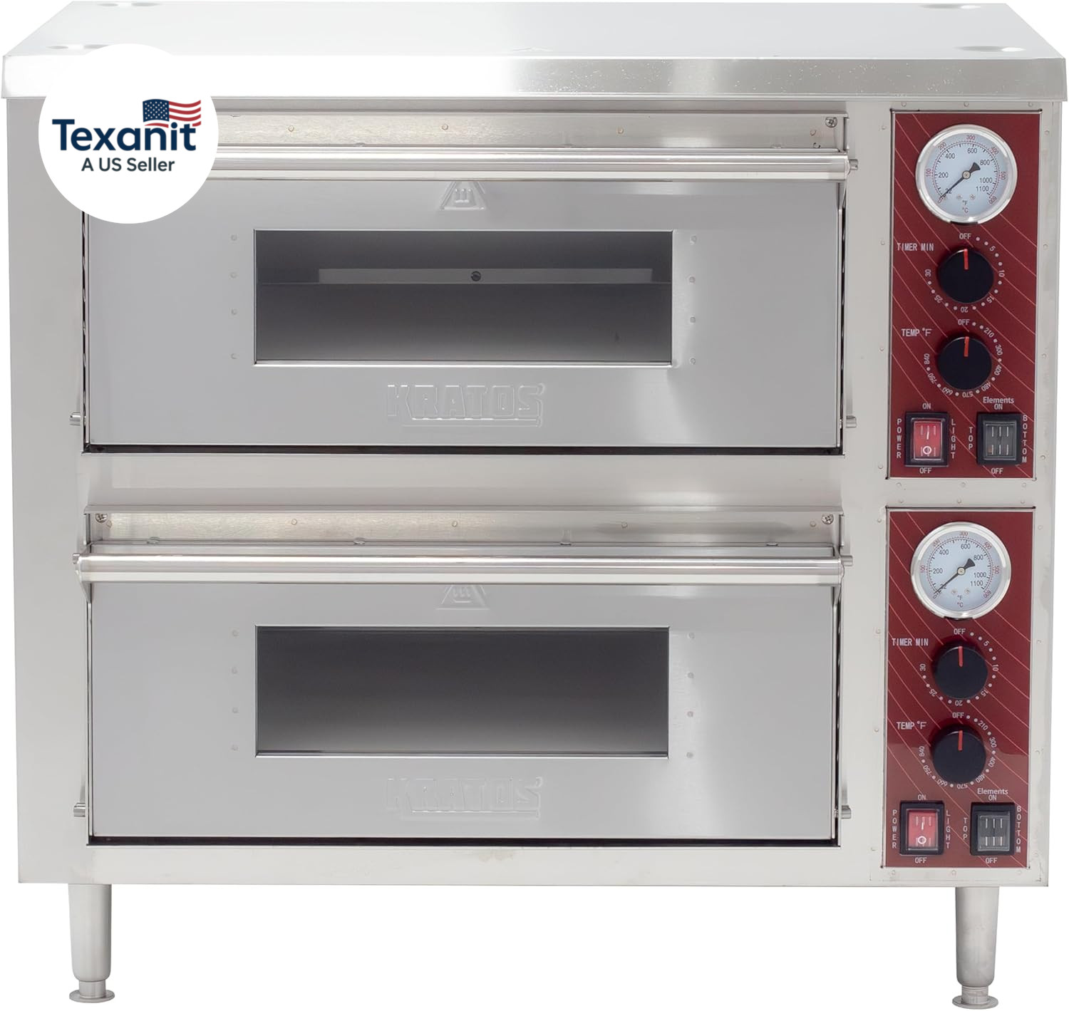 Commercial Oven, Double-Deck Countertop Electric Pizza/Bakery Oven, Stainless St