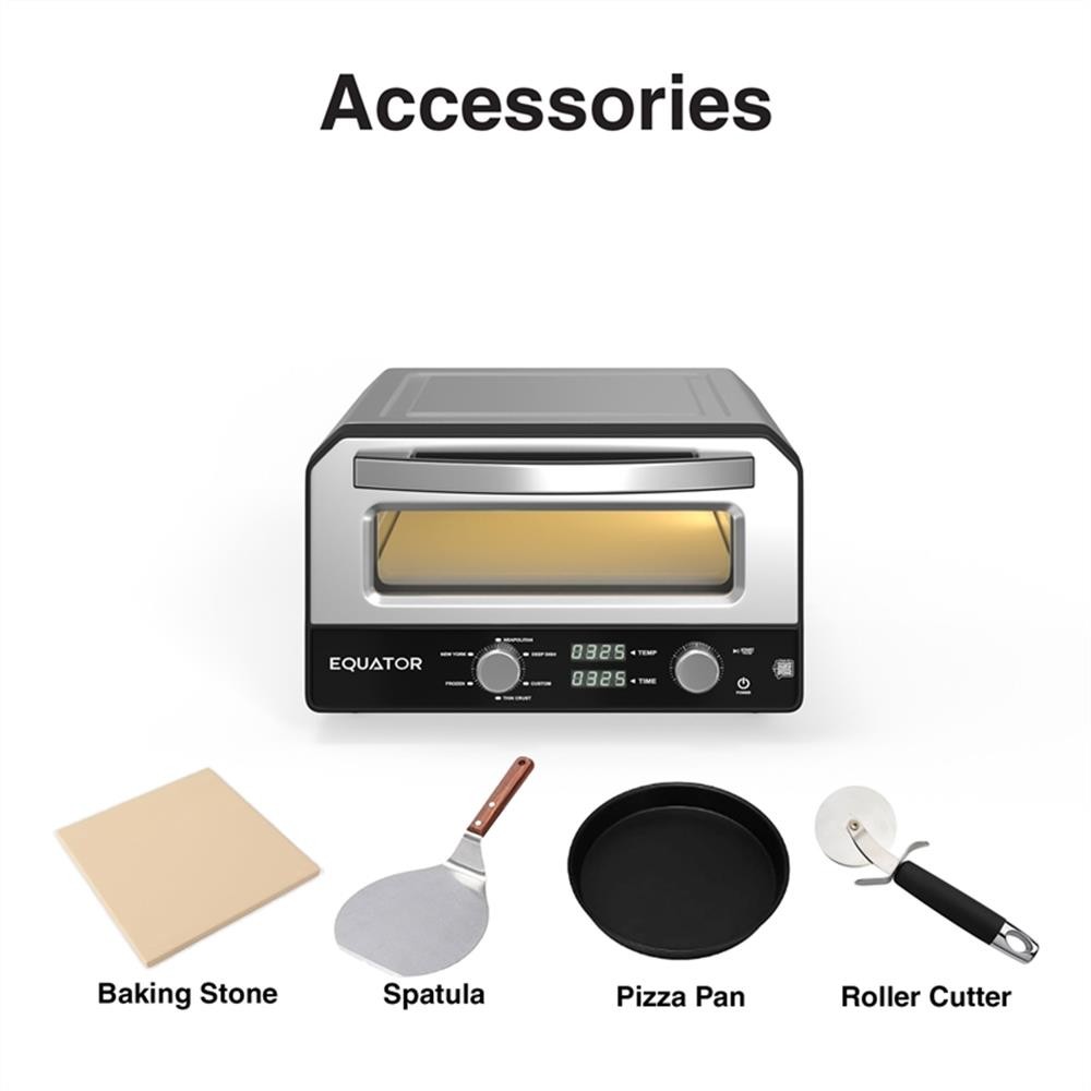 Equator 0.5 Cu.Ft. Indoor/Outdoor Pizza Oven Cooks 12-Inch Pizzas
