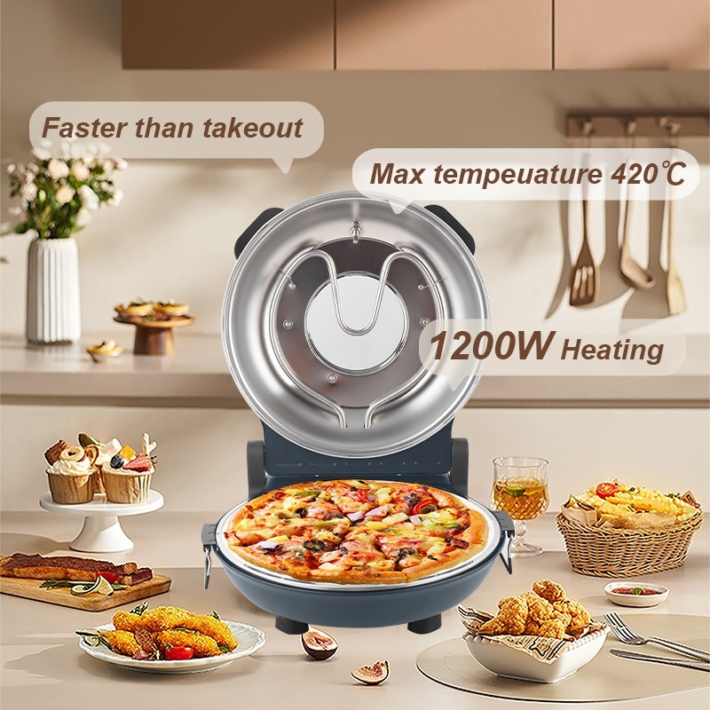 Electric Pizza Maker Oven Indoor 12 Inch Indoor Countertop Pizza 1200W 800°F