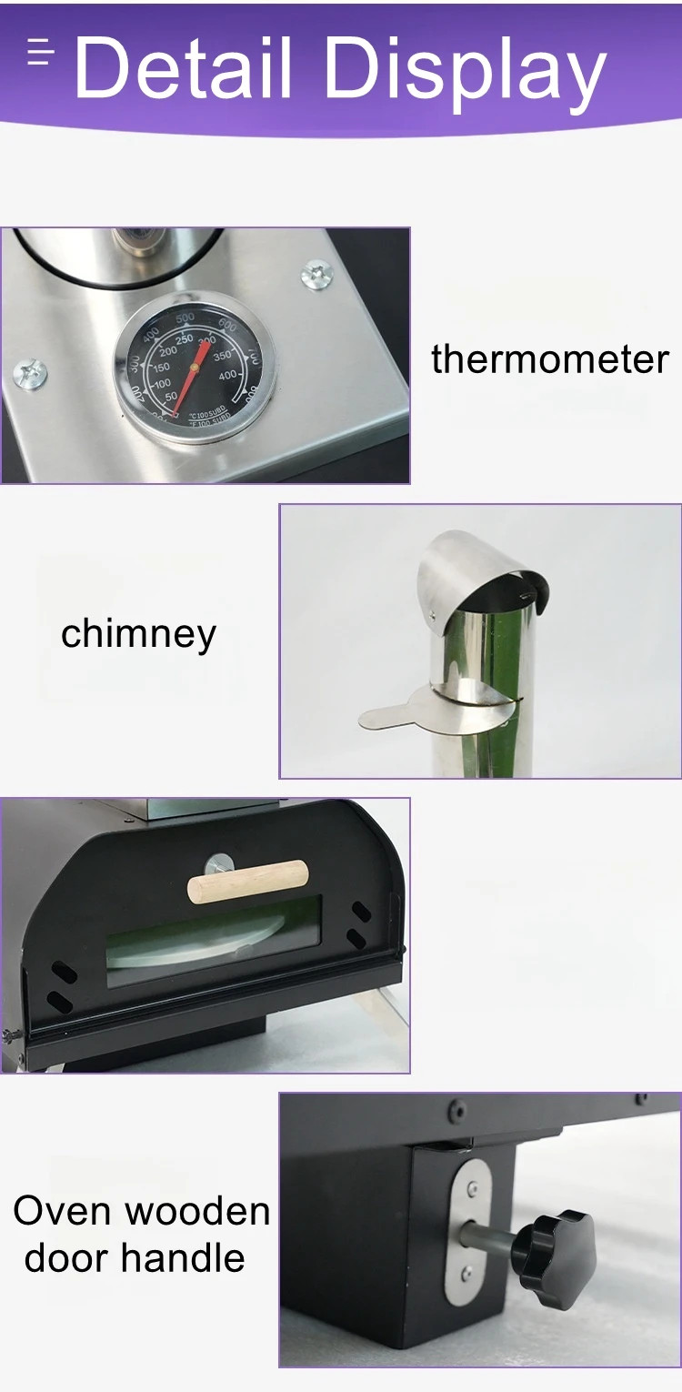 Pizza Oven with Thermometer Folding Portable Pizza Oven for Home Commercial Use