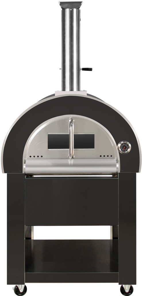 New Outdoor BLACK Stainless Steel Wood Fired Artisan Pizza Oven BBQ Grill +Cover