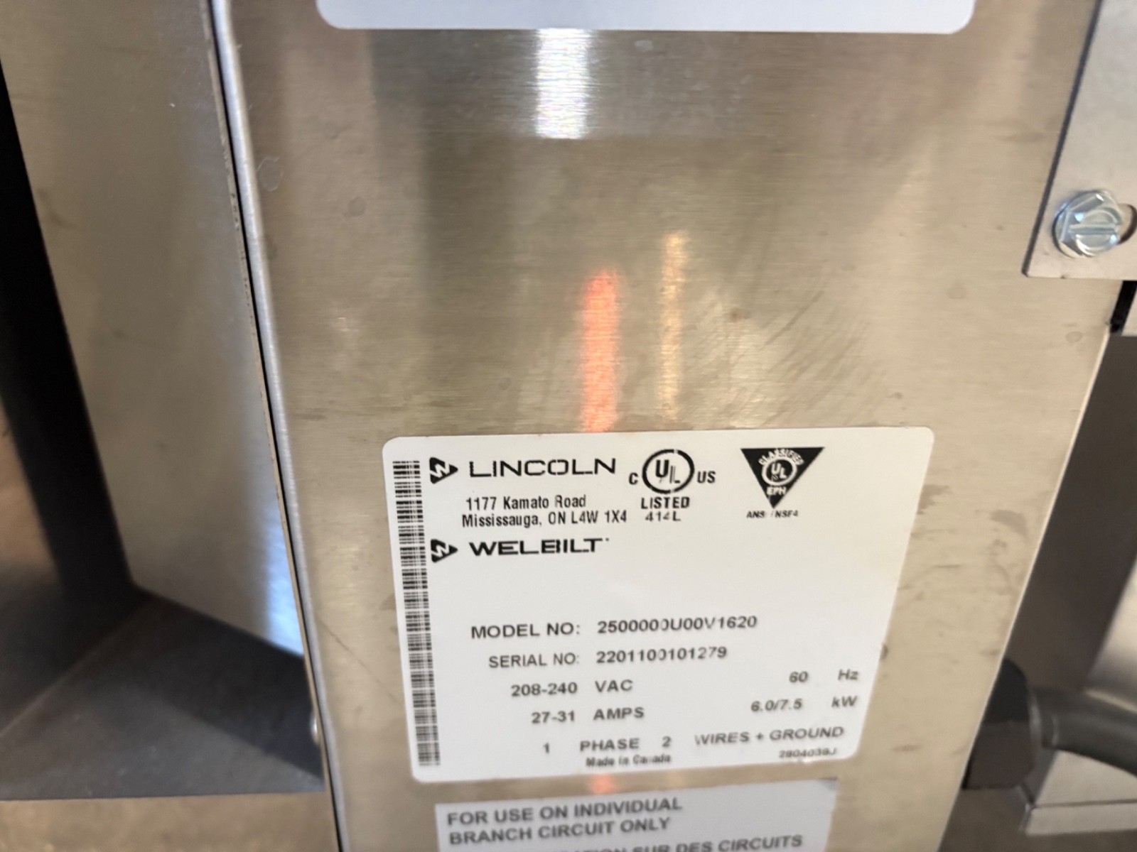 2020 Lincoln 50″ Electric Countertop Ventless Conveyor Oven V2500/1346