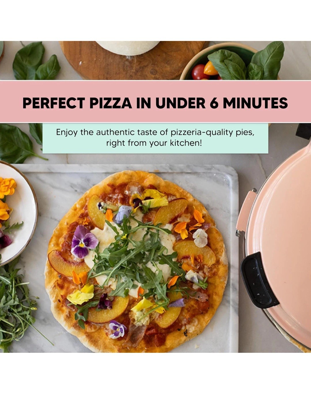 Crispy Crust Pizza Oven by (Cream) Electric Pizza Oven Indoor Portable, 12 In