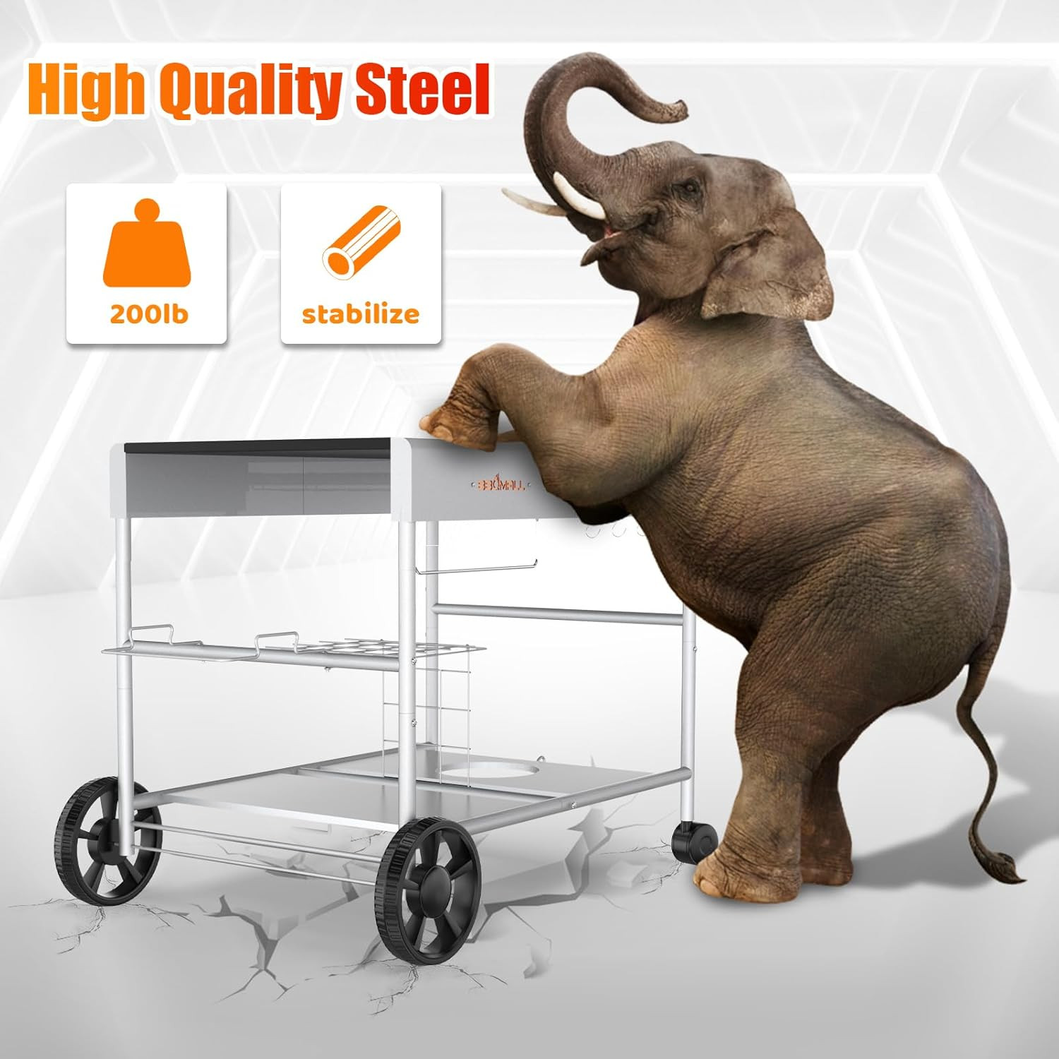 Pizza Oven Cart Table and Topping Station for Ooni Koda/Karu/Fyra 16 & 12, Movab