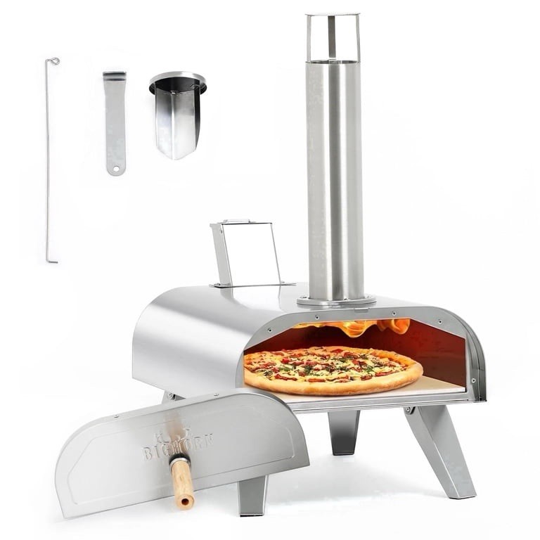 BIG HORN OUTDOORS 12″ Stainless Steel Pizza Ovens Wood Pellet Pizza Maker
