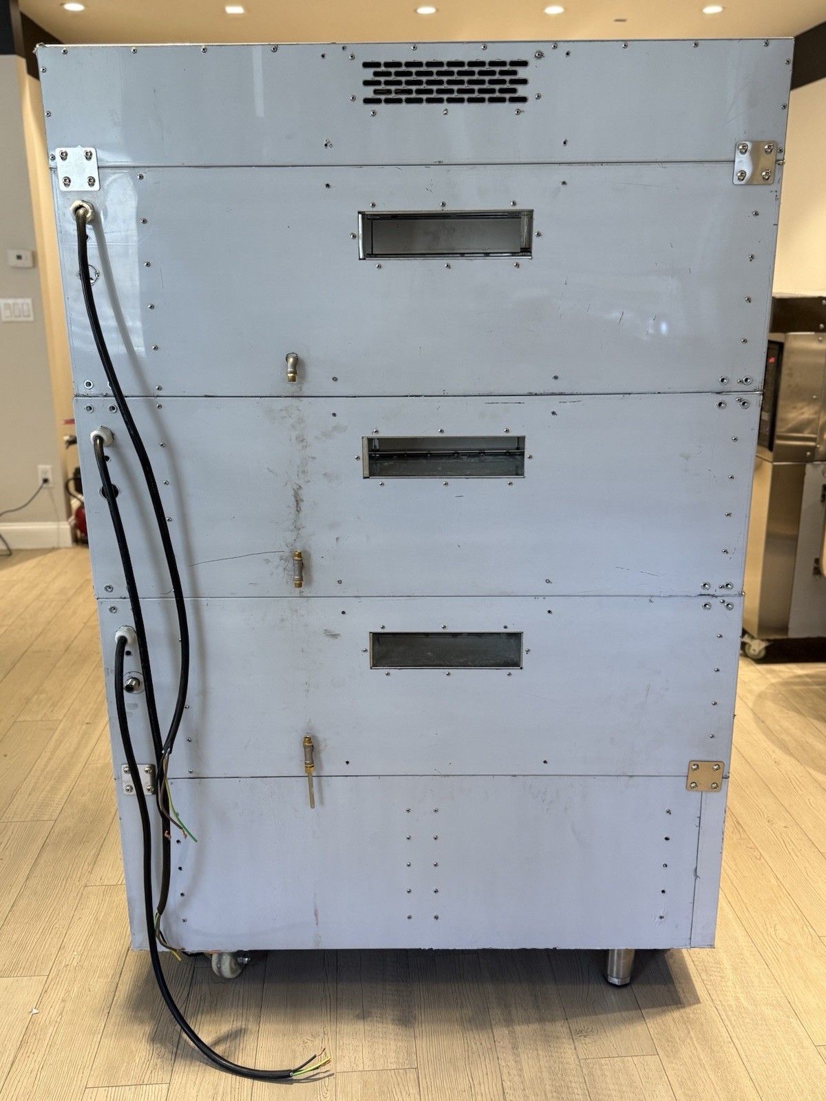 European 3-Deck Commercial Bakery Stone Oven, Single Phase, + Cart & Exhaust