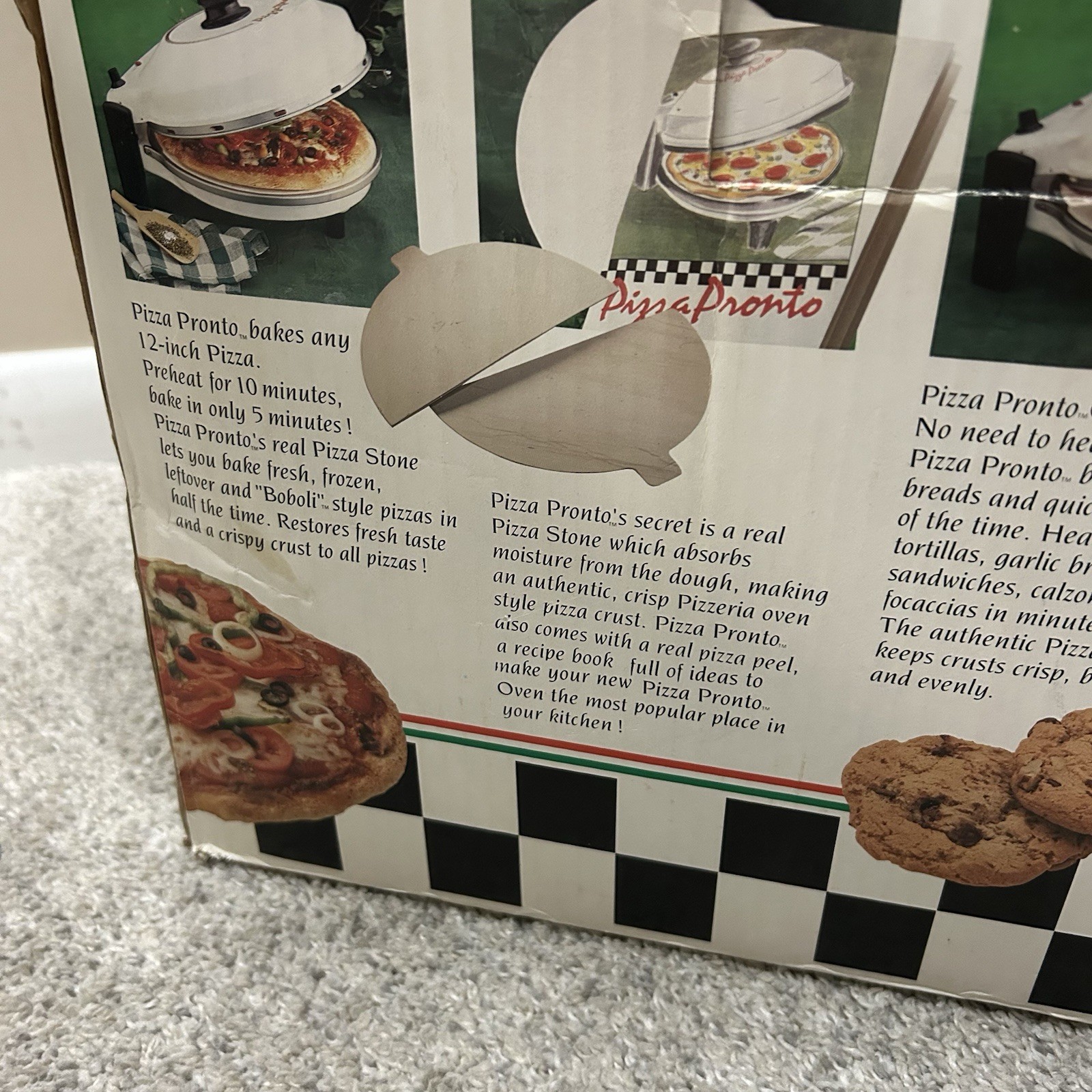 Pizza Pronto Cooker Oven Countertop Stone Wear White Dual Baker PP-70001