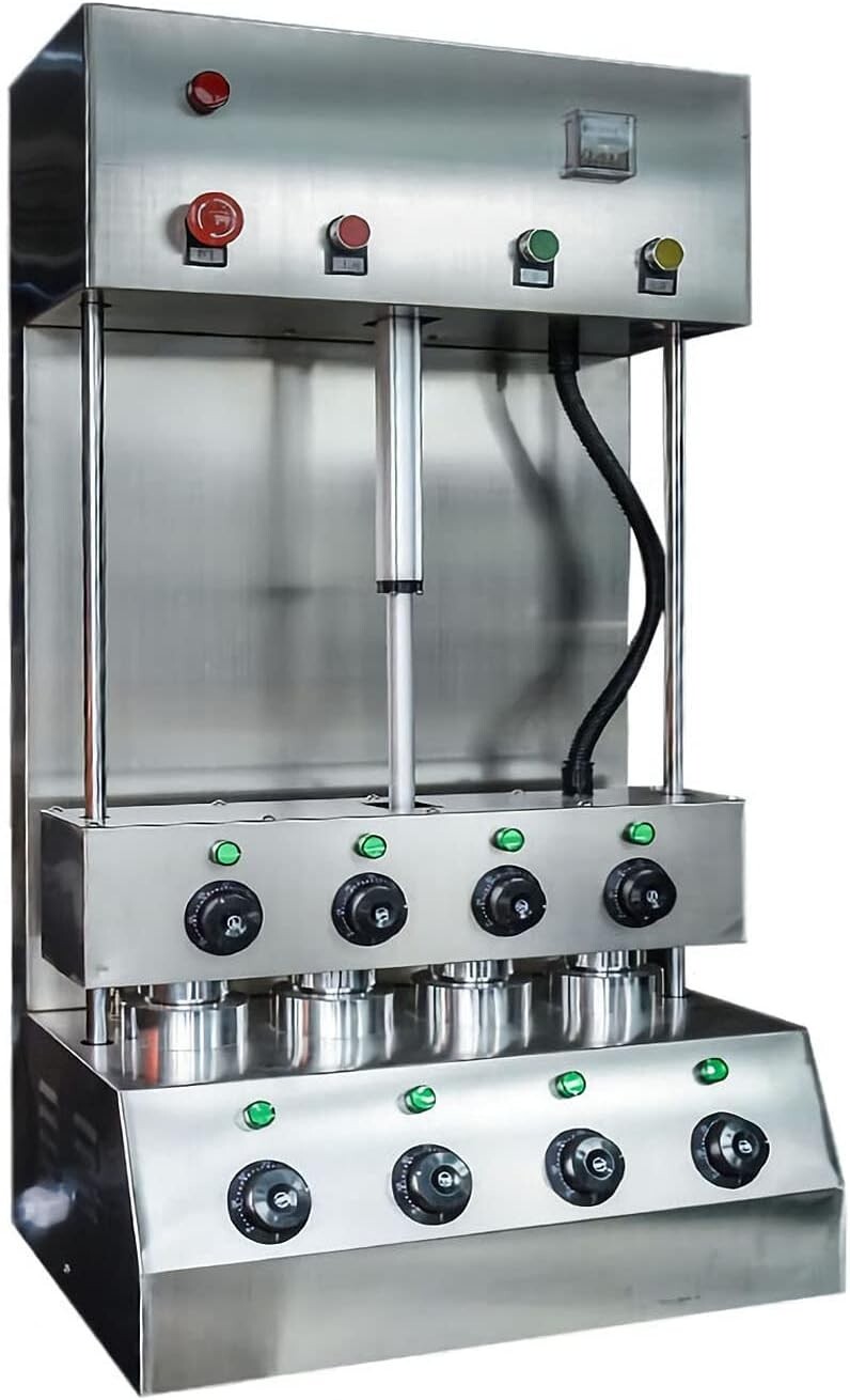 110V Commercial Stainless 4 Heads Pizza Cone Forming Making Machine with 4 Dies