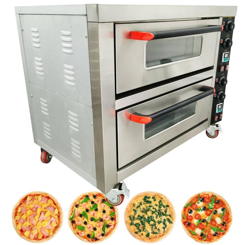 220V Portable Commercial Double Layer Pizza Oven 20℃-350℃ Bakery Oven