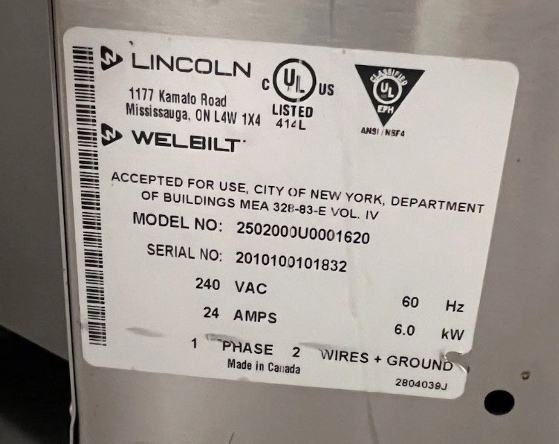2020 LINCOLN IMPINGER 2502 16″ BELT WIDTH 240V PIZZA OVEN GREAT SHAPE!