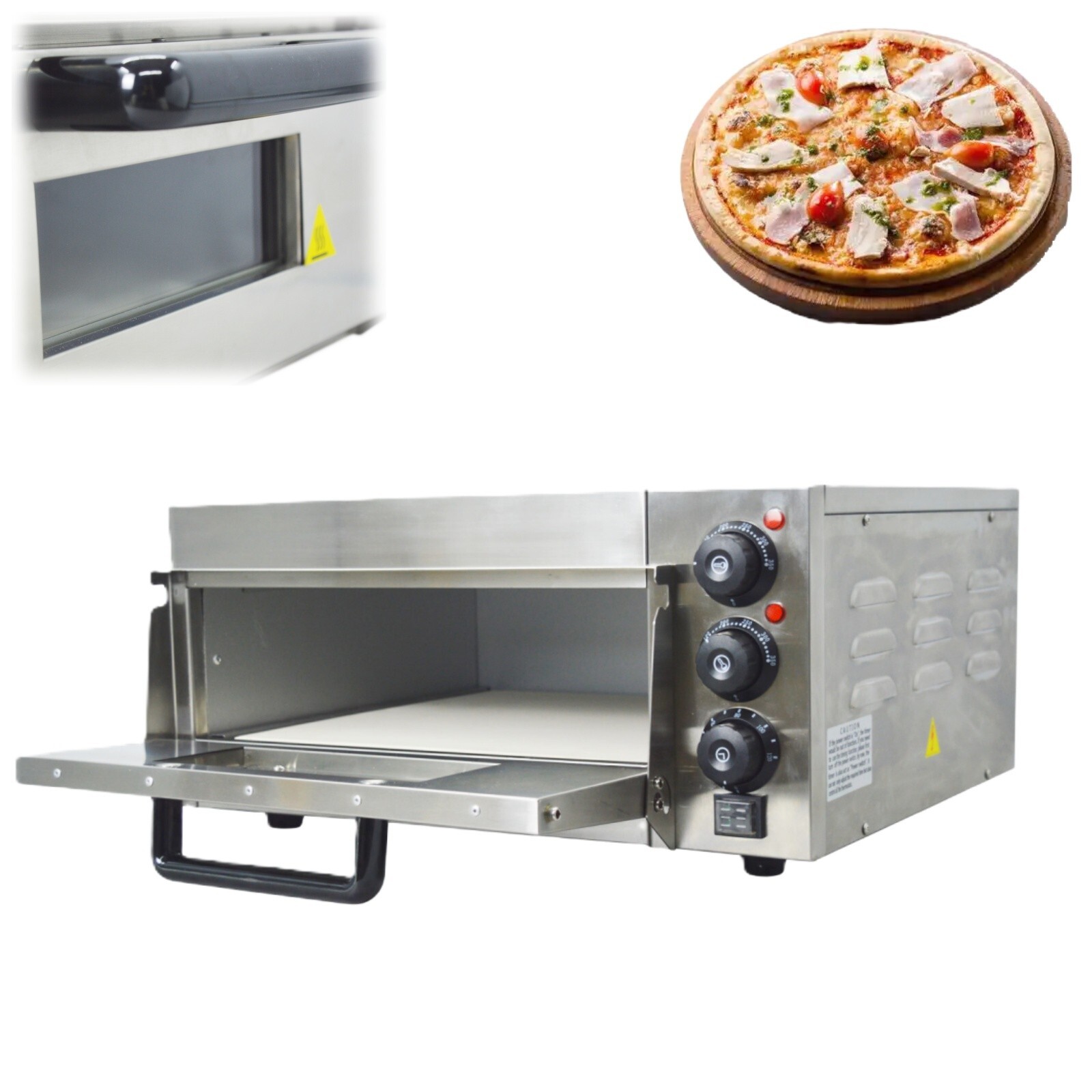 110V 2KW 16″ Commercial Electric Single-layer Pizza Oven Kitchen Bread Oven