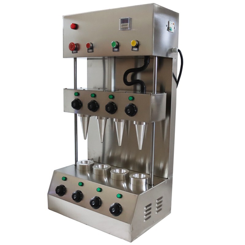 110V Commercial Stainless 4 Heads Pizza Cone Forming Making Machine with 4 Dies