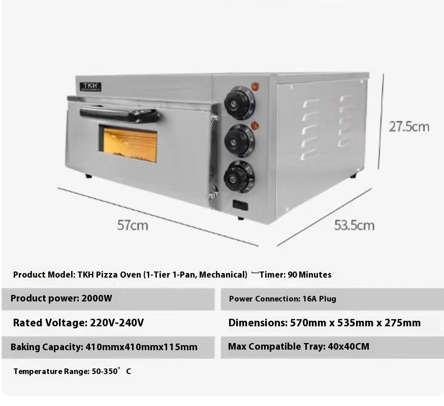 Commercial Electric Oven Double-Layer, Two-Tier,Two-Tray Baking for Home Use220V