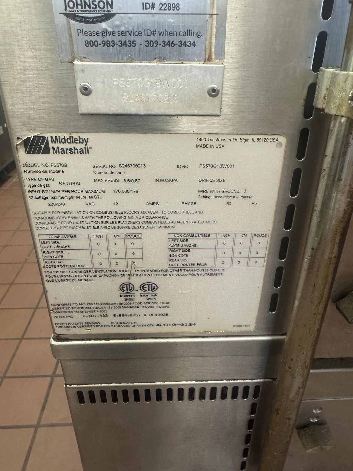 Middleby Marshall PS570G Double Stack Conveyor Pizza Ovens- Gas-Tested / Working