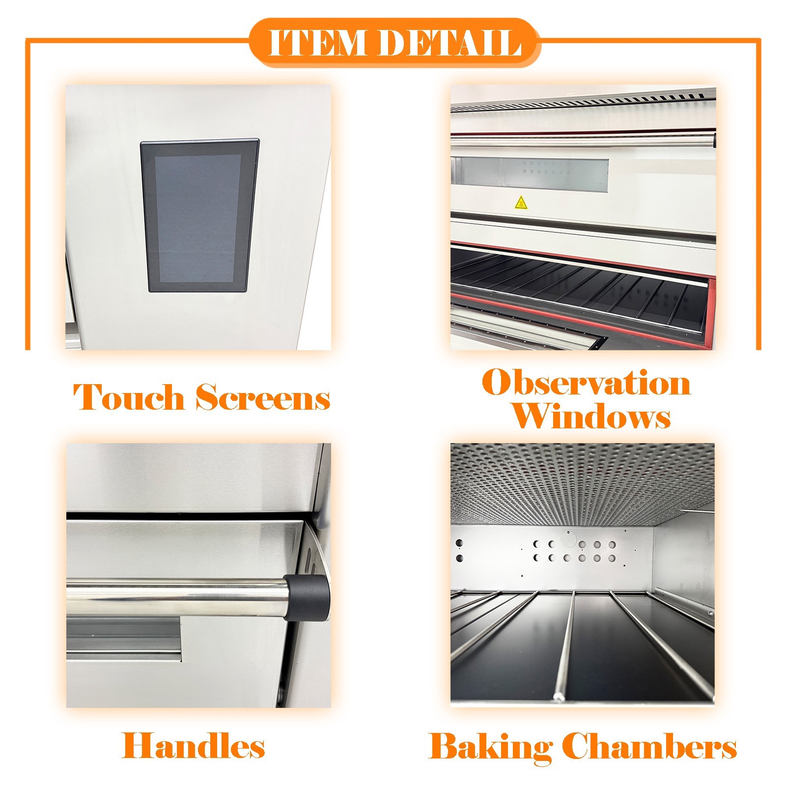 220V 19.8KW 3PH Movable Electric Pizza Oven LCD Touch Screen 3-Layer Pizza Oven