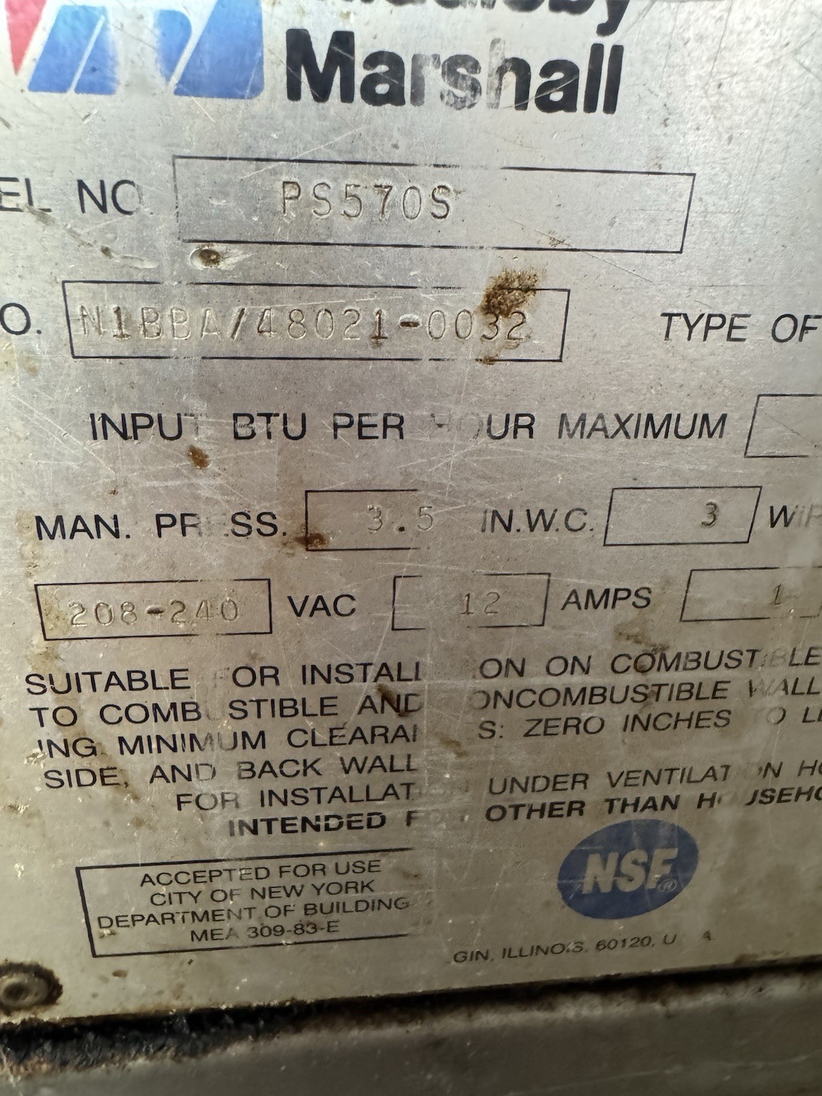 Middleby Marshall PS570S Conveyor Pizza Oven Double Stack