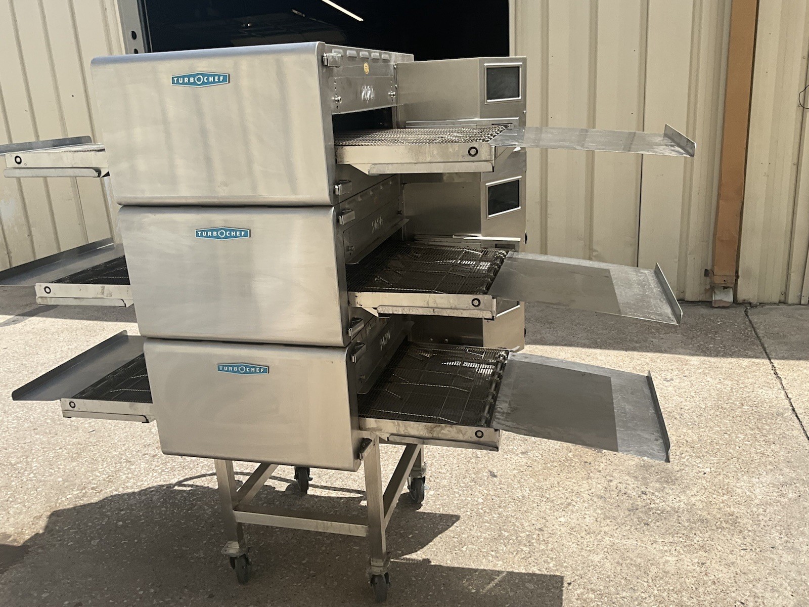 2025 TurboChef HHC2020 High Speed Conveyor Triple Stack Pizza Oven with stand B