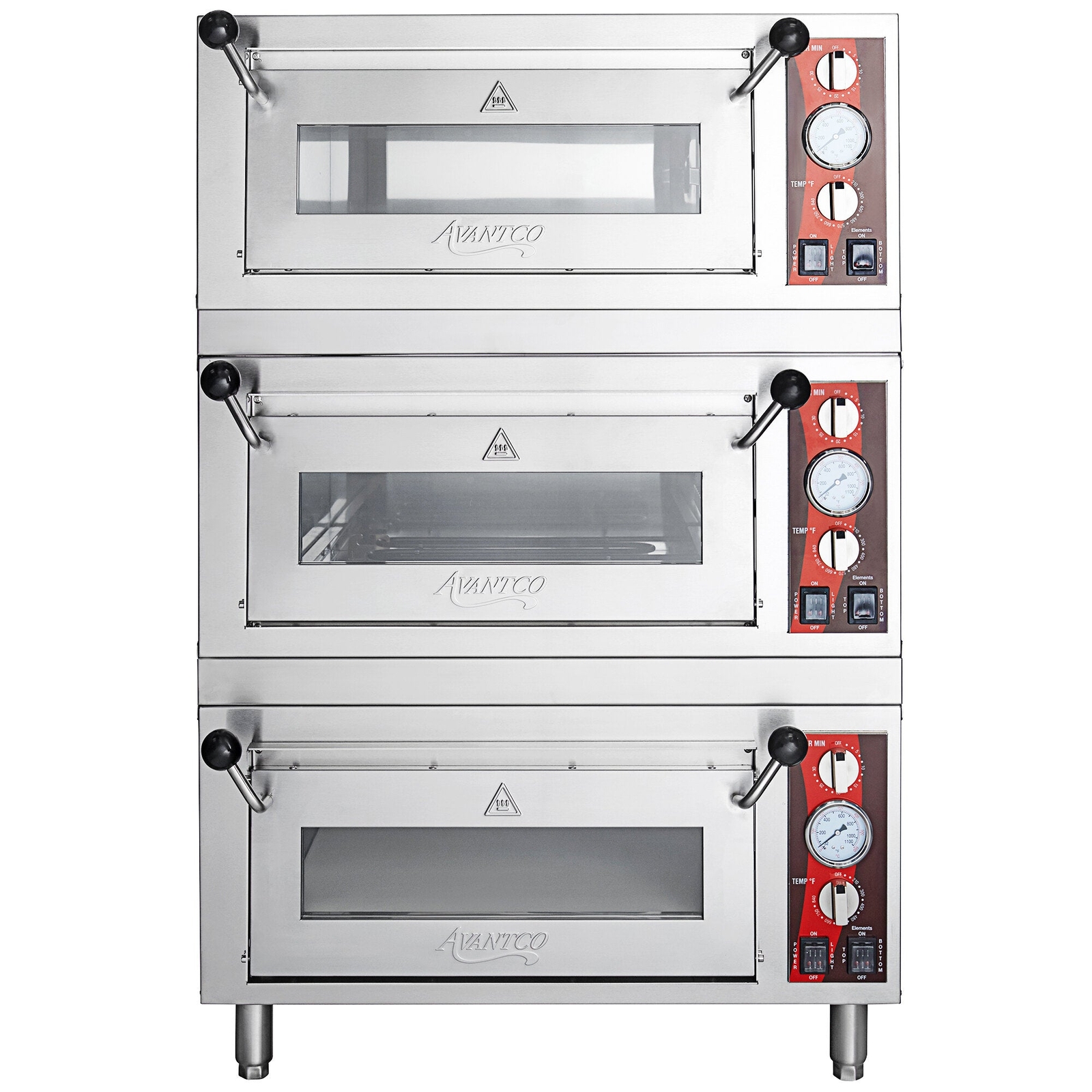 Triple Deck Pizza/Bakery Oven with Three Independent Chambers; (3) 1700W, 120V