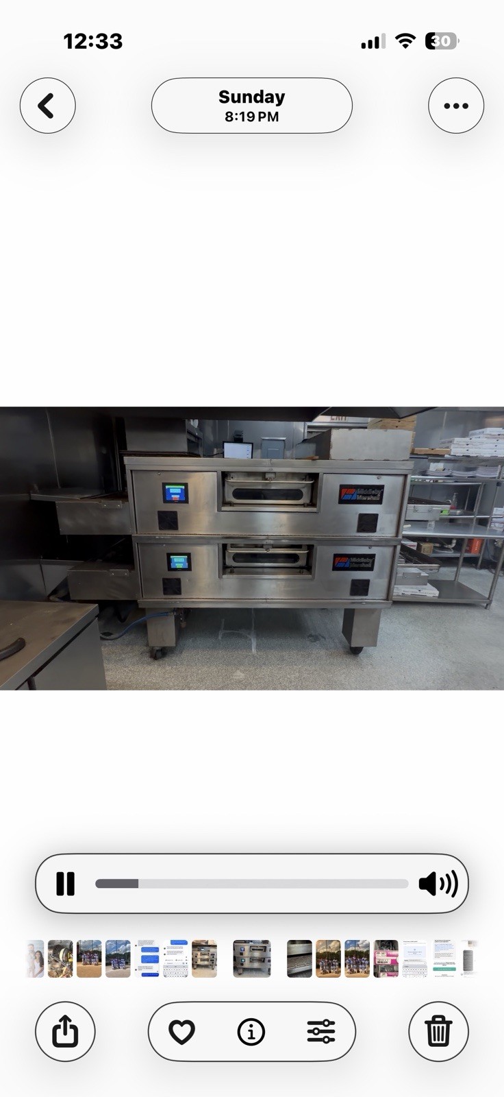 Middleby Marshall Double Stack Conveyor Pizza Oven, 2 Deck Floor Model