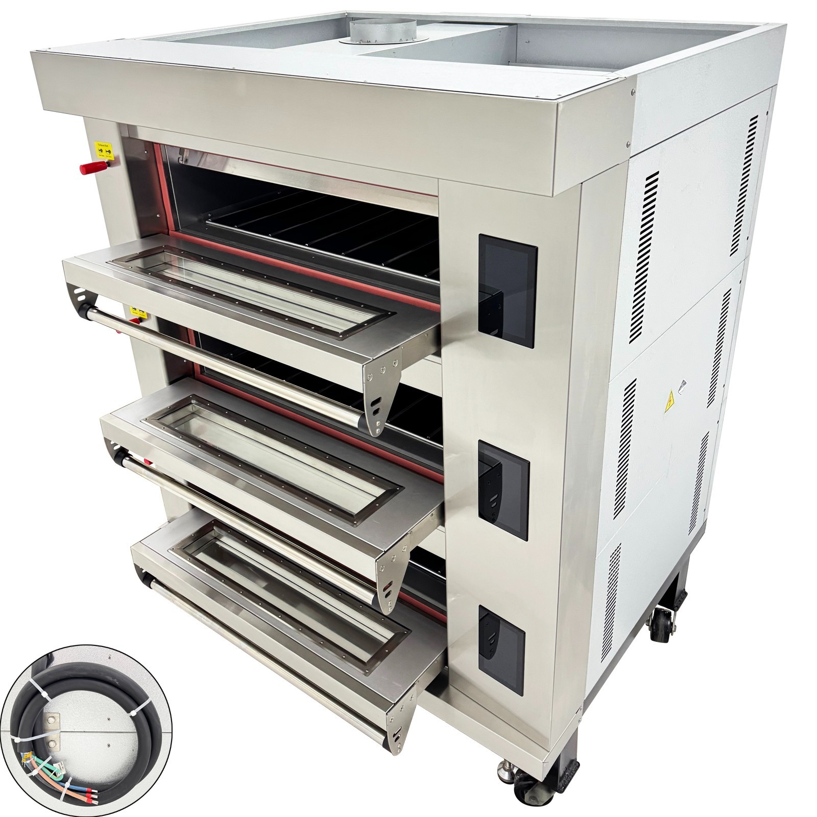 Commercial 220V 3PH 19.8KW 3-Layer Electric Pizza Oven with LCD Touch Screen