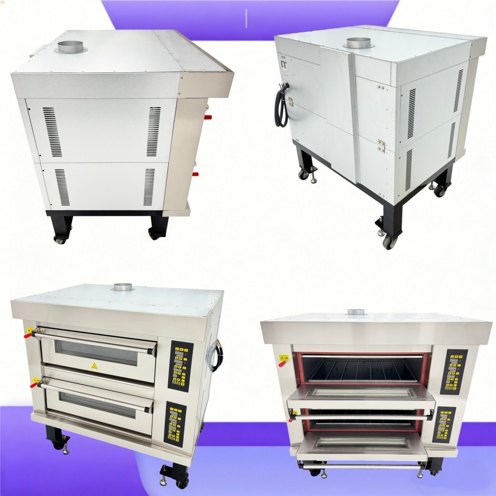 220V Double Deck Electric Pizza Oven Commercial Bakery Pizza Baking Oven 3PH