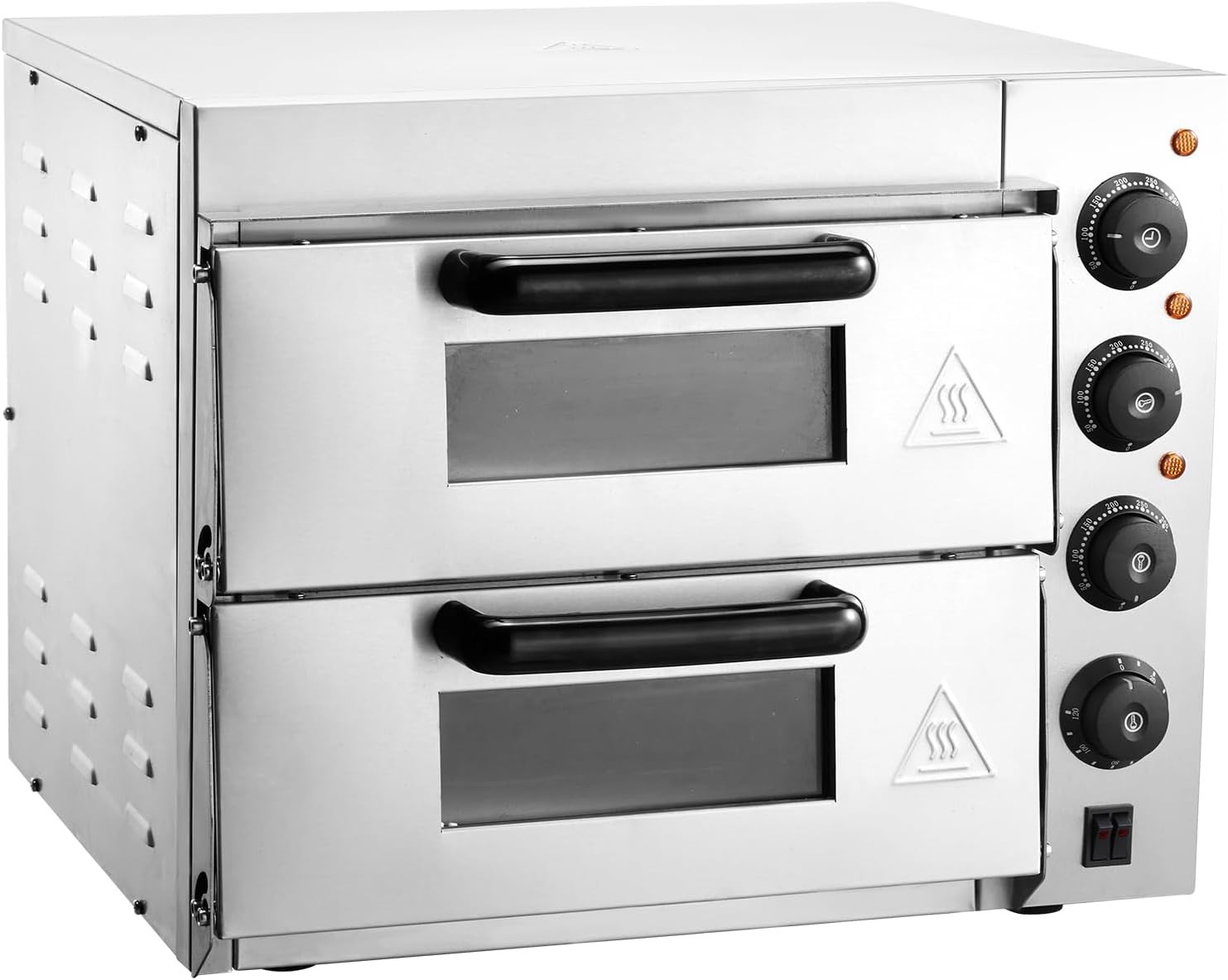 14″ Double Deck Stainless Steel Electric Pizza Oven for Home & Restaurant