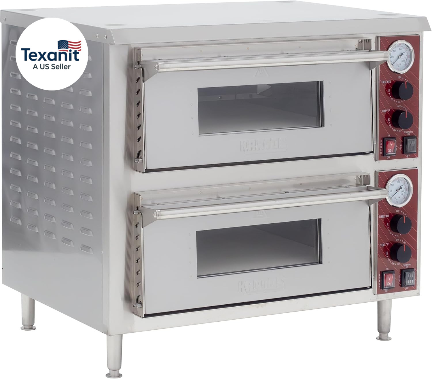 Commercial Oven, Double-Deck Countertop Electric Pizza/Bakery Oven, Stainless St