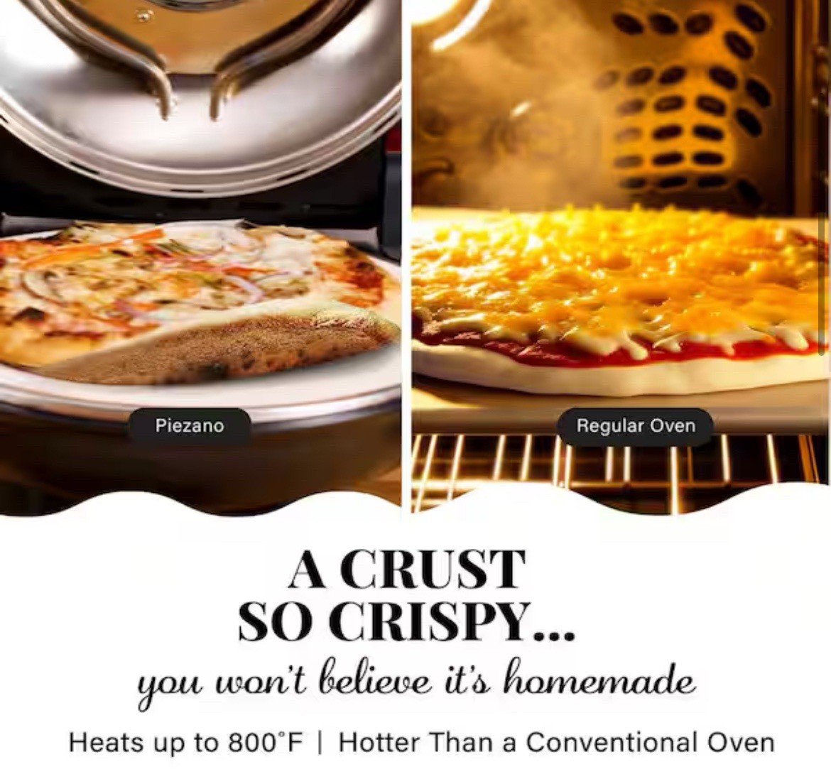 PIEZANO Crispy Crust Pizza Oven by Granitestone – Electric Pizza Indoor Oven