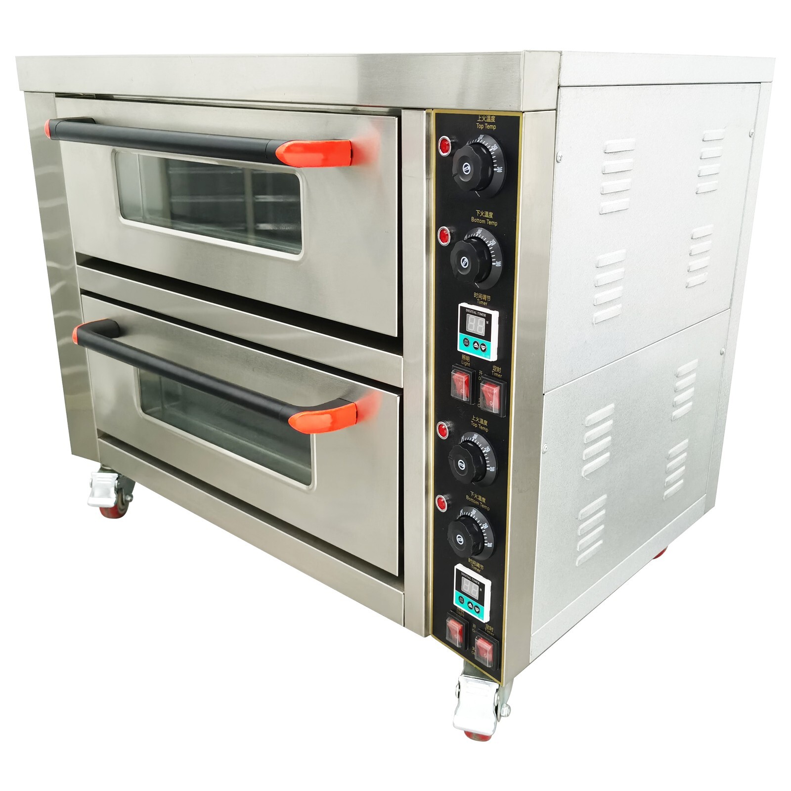 220V Portable Commercial Double Layer Pizza Oven 20℃-350℃ Bakery Oven