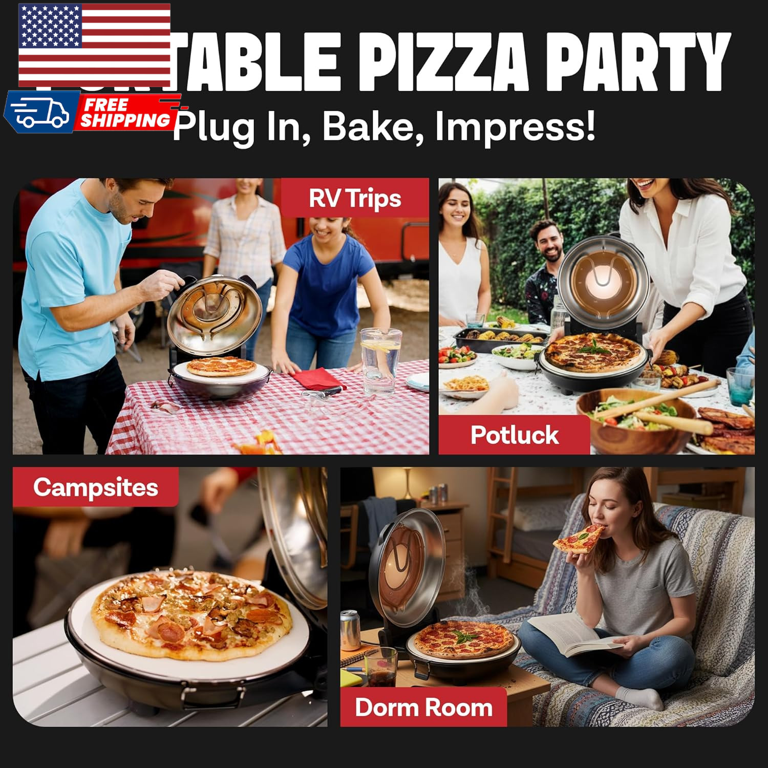 XL 14″ Extra Large Crispy Crust Pizza Oven Family Sized FREE SHIPPING USA