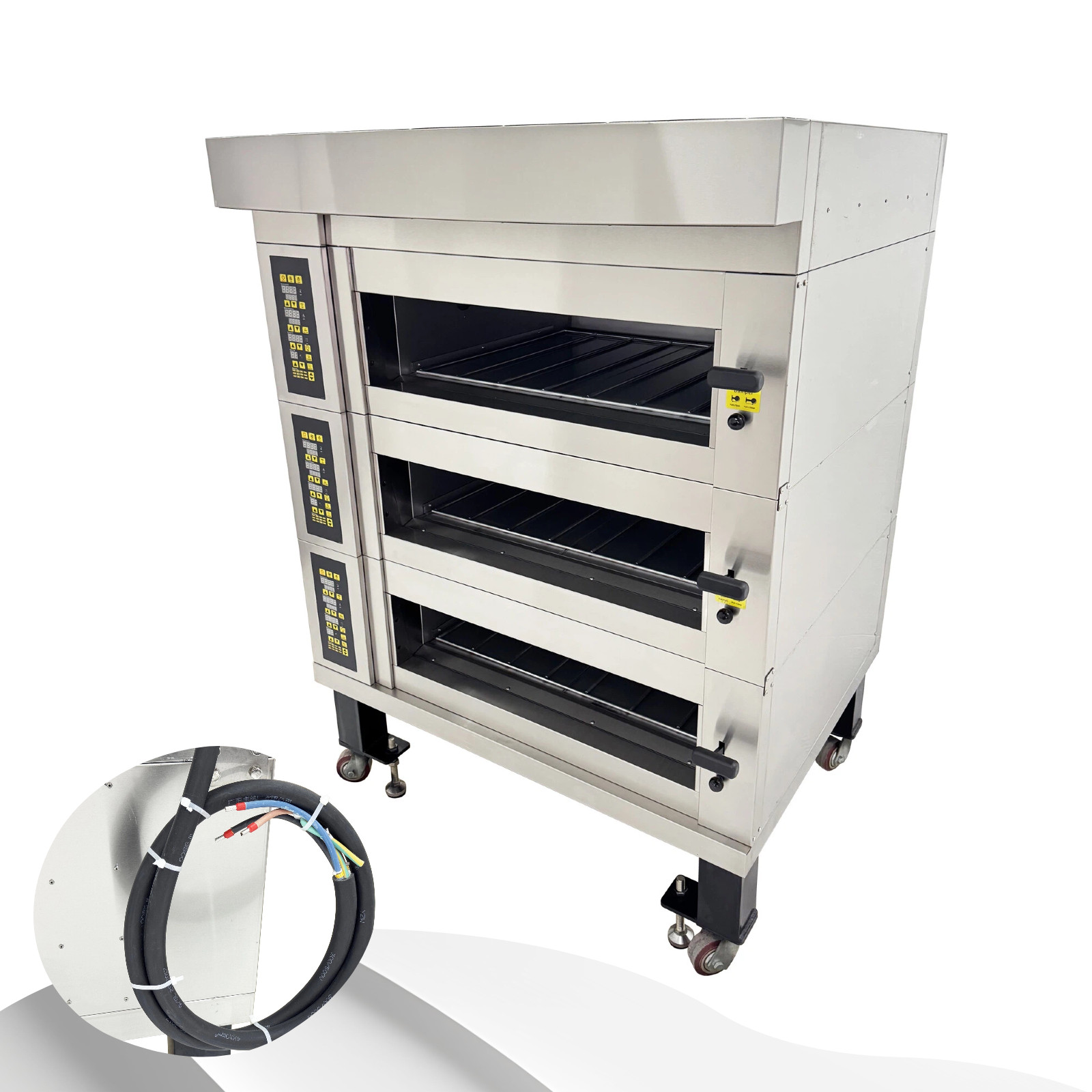 Digital Electric Pizza Oven 3-Deck 6-Tray Commercial Pizza Oven 220V 3-Phase