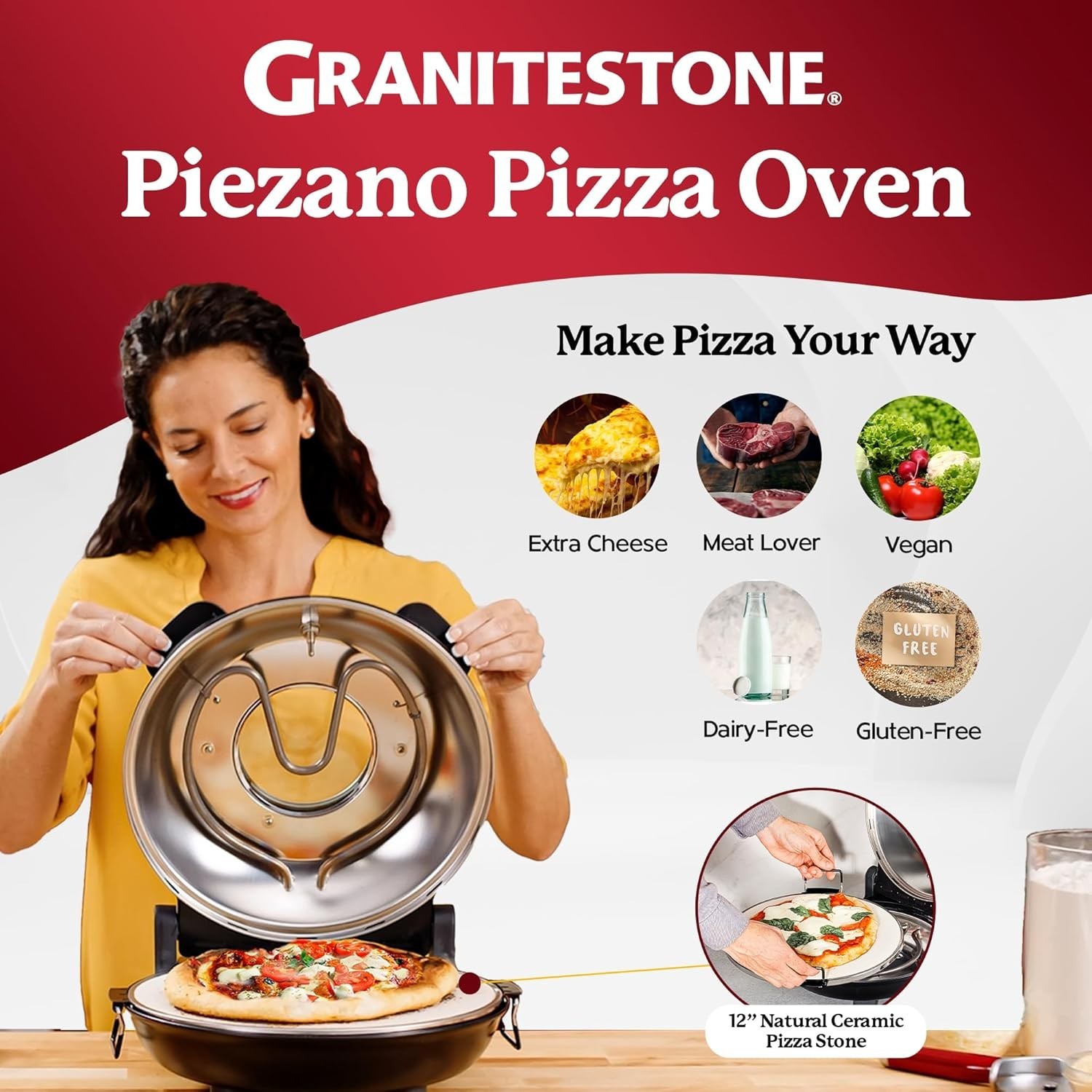Compact 12” Pizza Maker with Dual Heat Control – Ultimate Pizza Experience