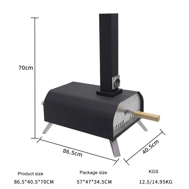 Pizza Oven with Thermometer Folding Portable Pizza Oven for Home Commercial Use