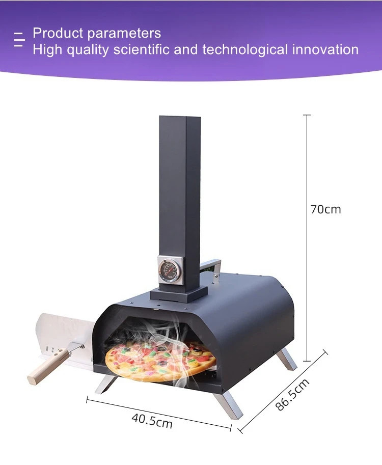 Pizza Oven with Thermometer Folding Portable Pizza Oven for Home Commercial Use