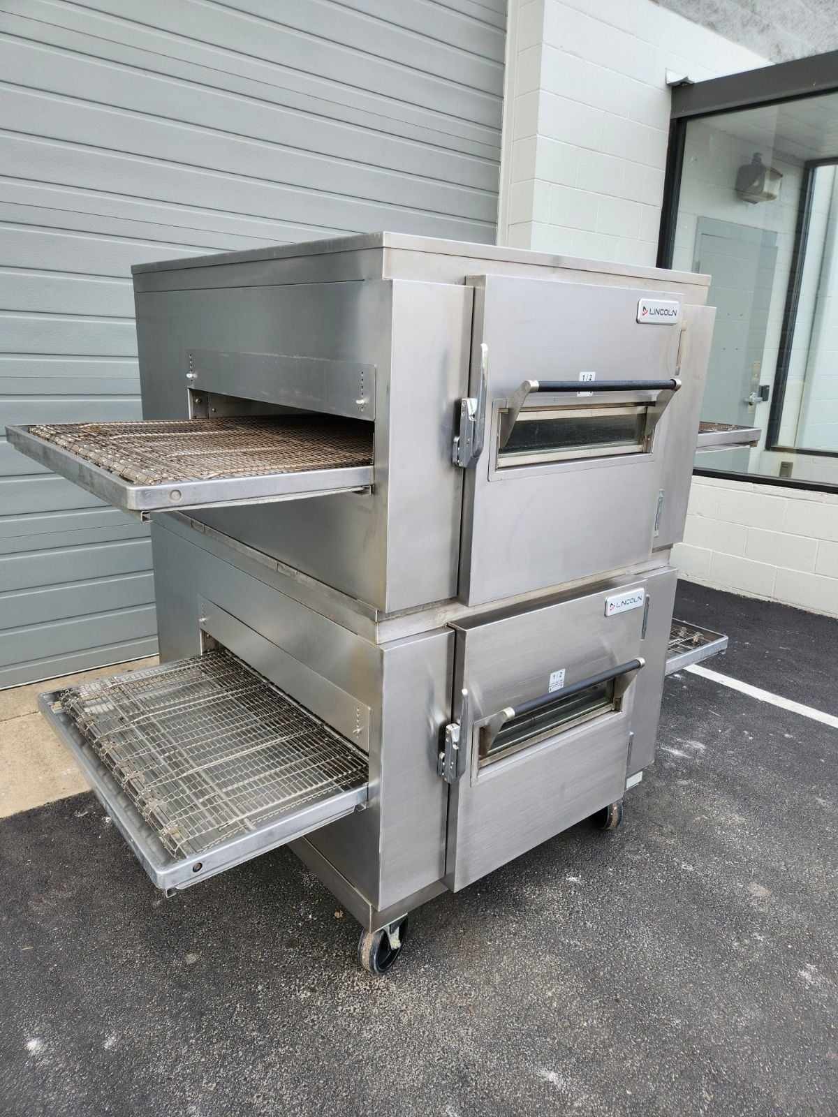 Lincoln Impinger 1450 Double Deck Gas Fired Conveyor Pizza Oven 32″
