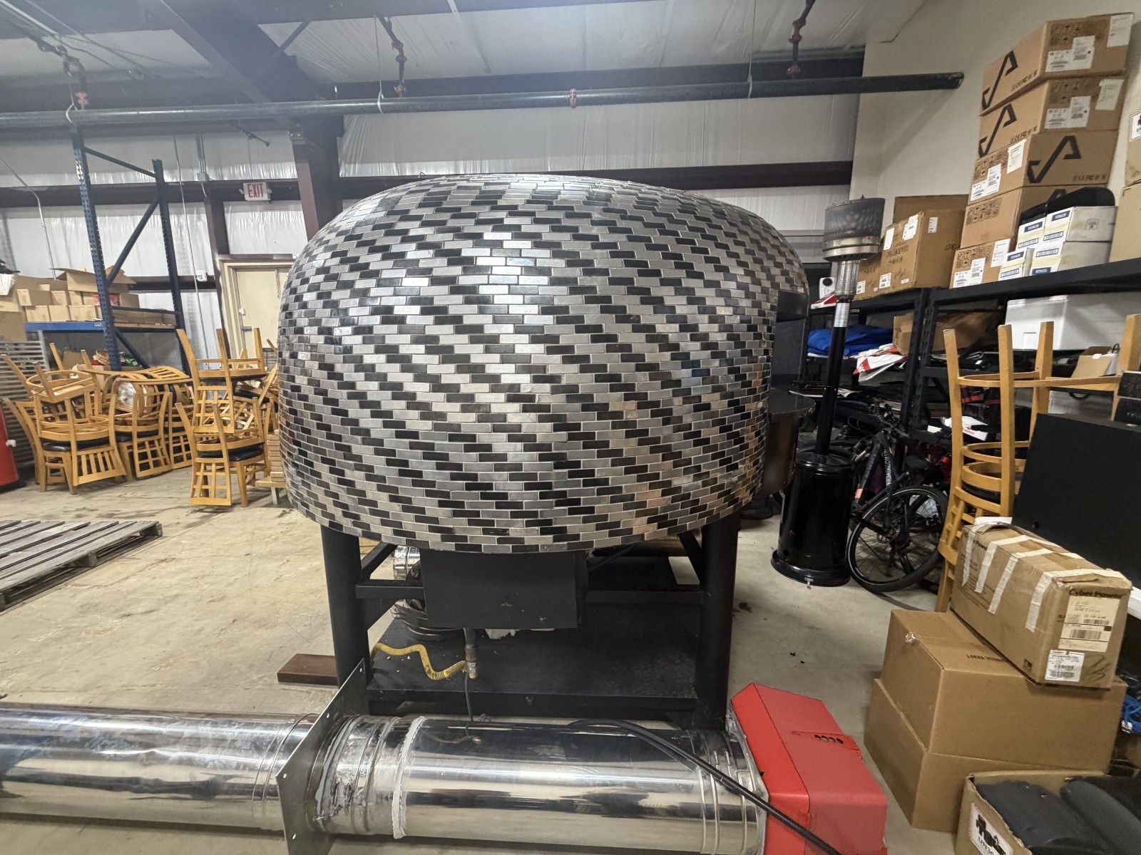 MARRA FORNI RT150 Commercial Rotating Gas Pizza Oven — Mosaic Tile Dome, Heavy-