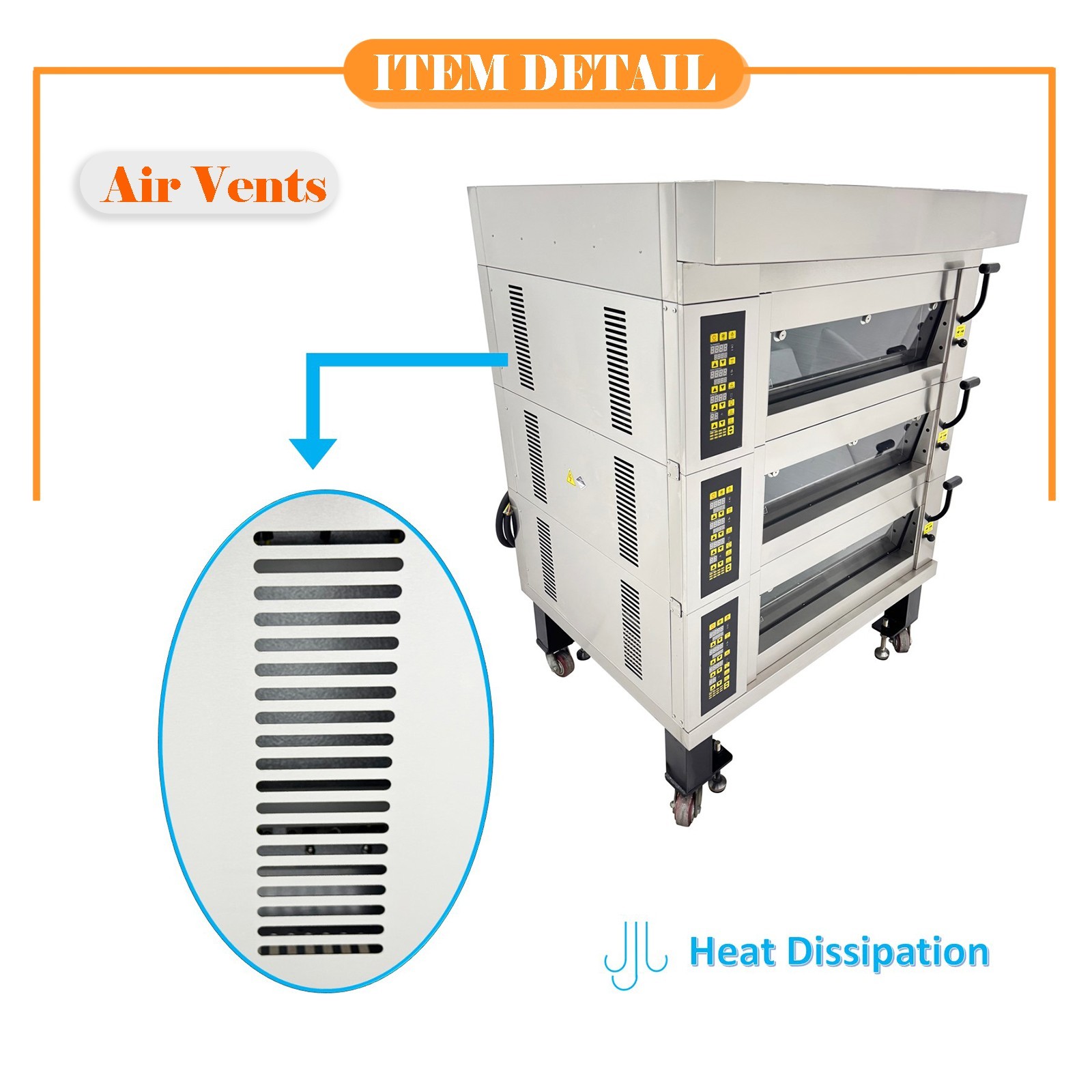 220V European Style Electric Pizza Oven 19.8KW Removable Electric Oven 3PH