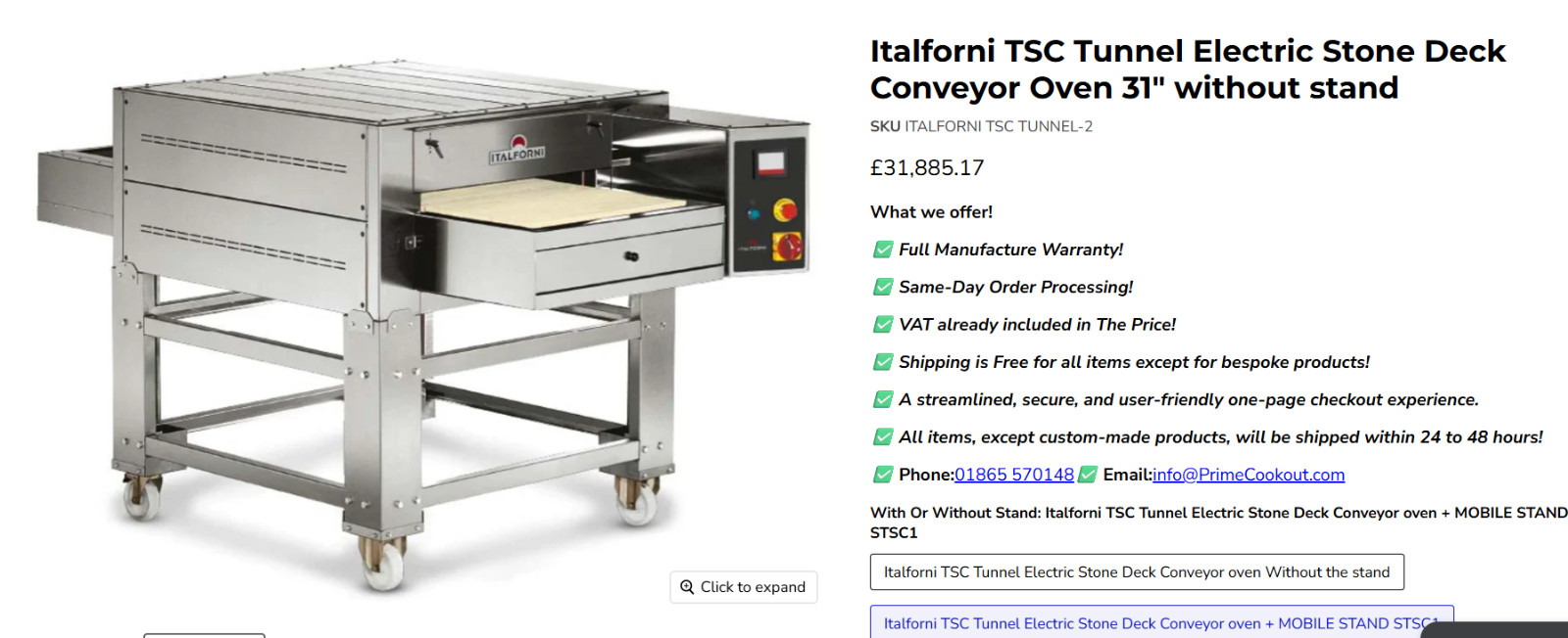 2024 ITALFORNI TSC Stone Conveyor Double Deck Pizza Oven ELECTRIC Waico Group