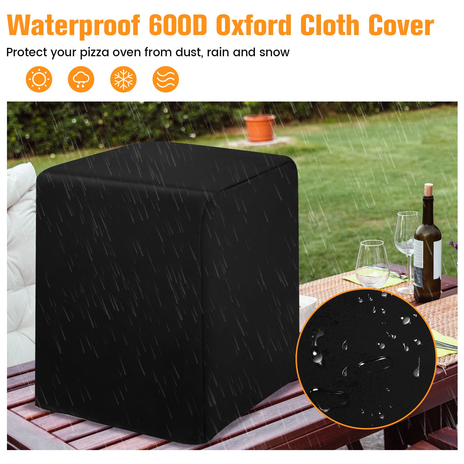 4-in-1 Multipurpose Outdoor Pizza Oven Wood Fired 2-Layer Detachable Oven