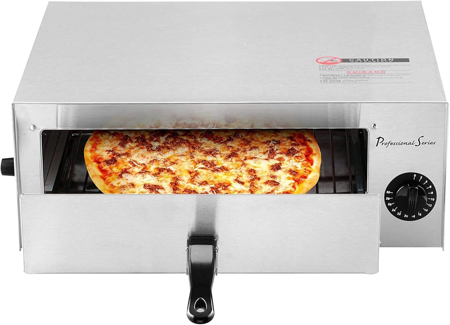 Compact 1450W Professional Series Pizza Maker – Stainless Steel Finish