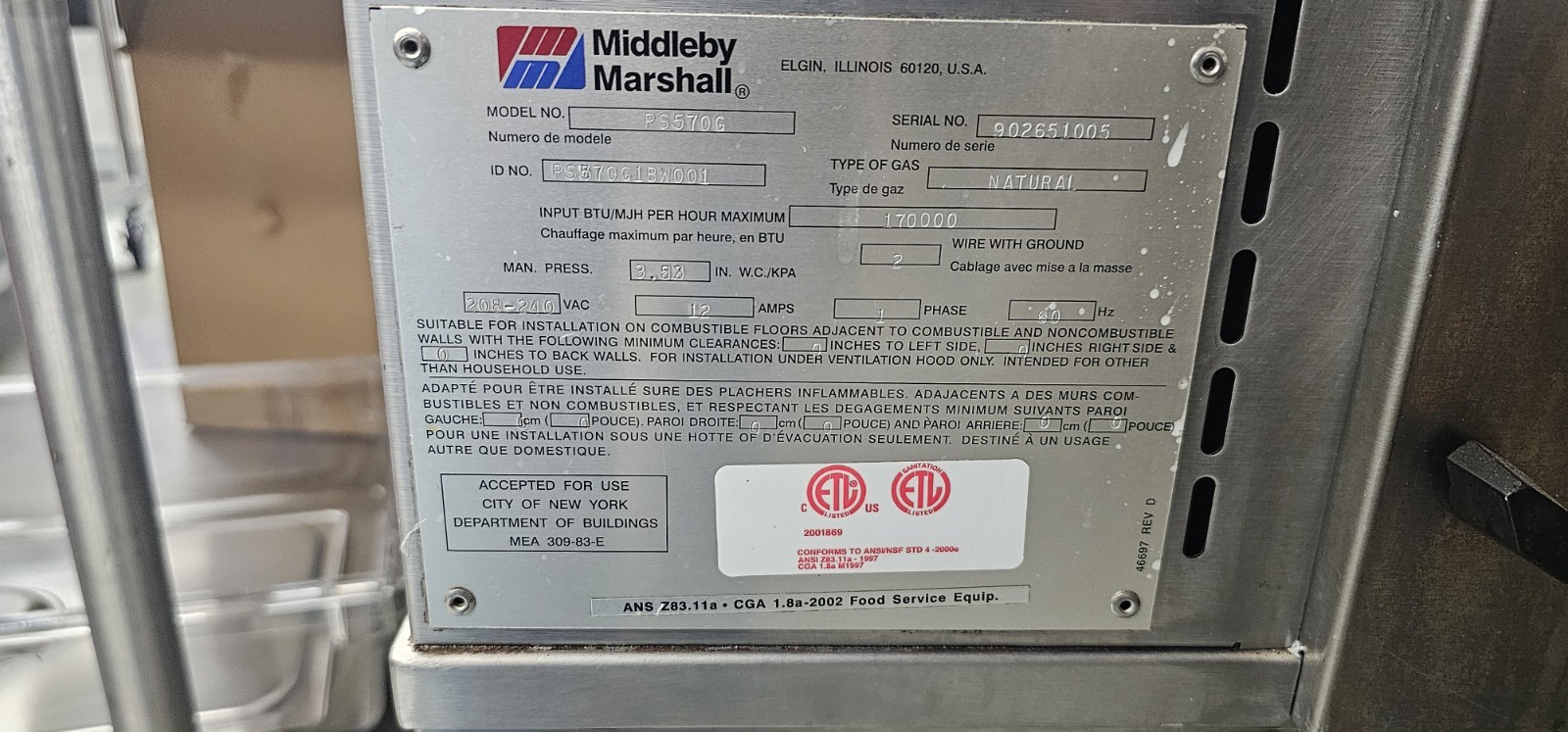 Middleby Marshall PS570G Double Deck Conveyor Pizza Oven, Natural Gas, Stackable