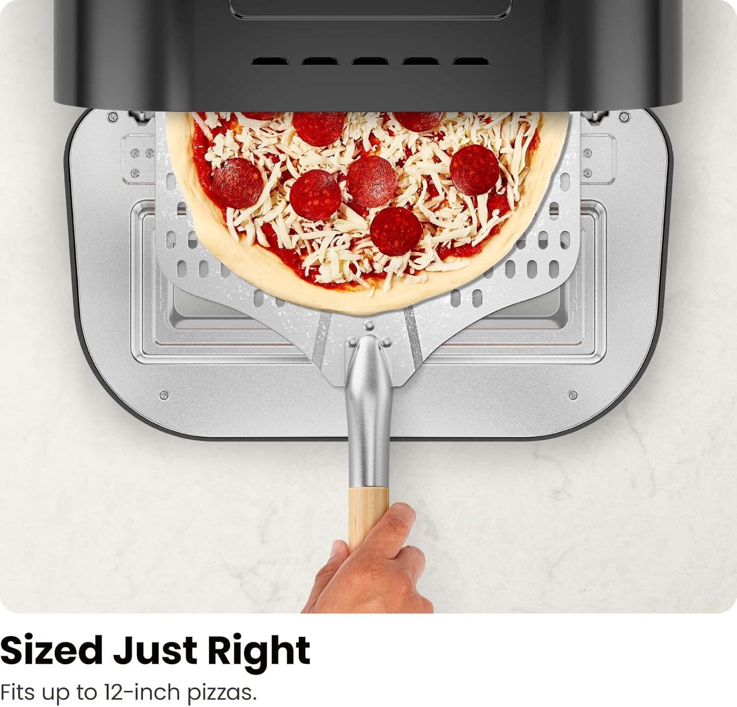 High-Heat Indoor Pizza Oven – Enjoy Perfect Pizzas with Stone and Peel Included