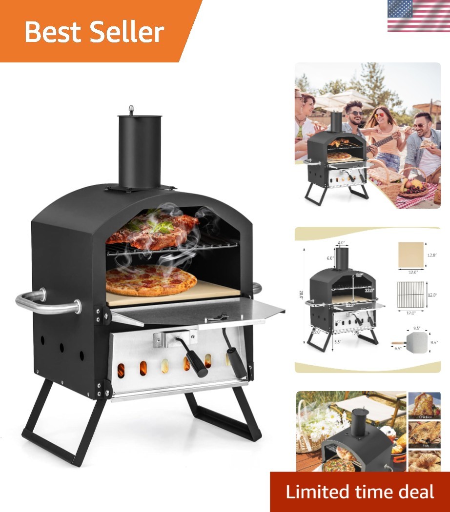 Elegant Waterproof Stainless Steel Outdoor Pizza Oven – Fast Preheat for Picnics