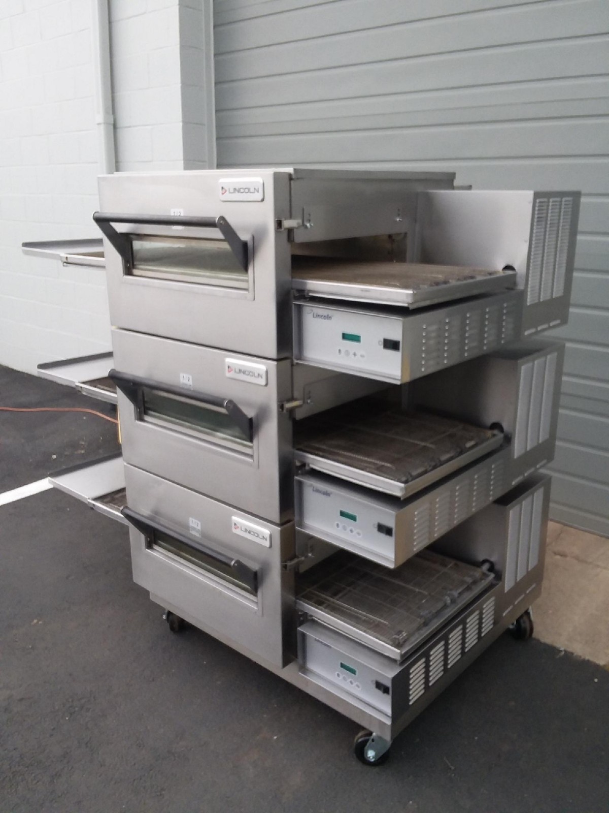 Lincoln Impinger Triple 1116 Double Stack Gas Fired Conveyor Pizza Ovens