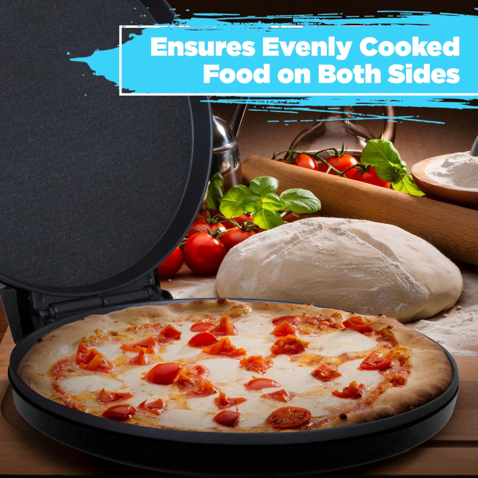 Courant Countertop Pizza Maker 12″ Machine, Cool-touch, Crispy Crust